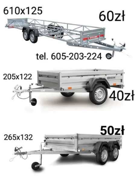 Wypożyczalnia / wynajem  przyczep / przyczepek  Żory 6O5-2O3-224