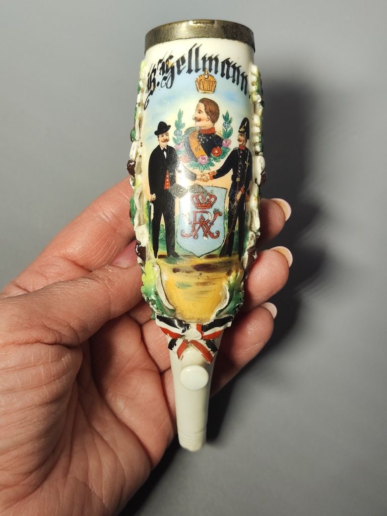 1906 rok. Główka fajki rezerwisty, Kaiser Wilhelm II, oryginał