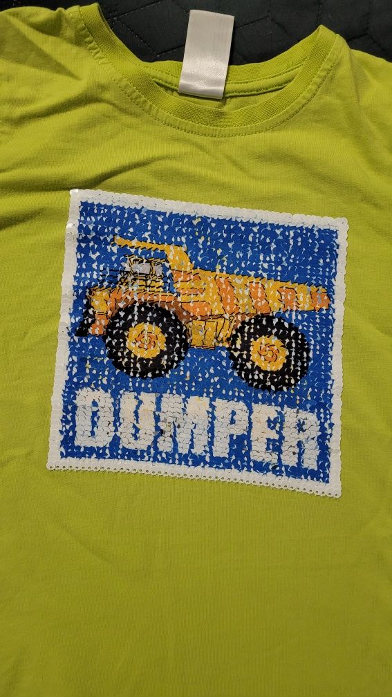 Футболка з принтом DUMPER/TRUCK, розмір 116, 5-6 років