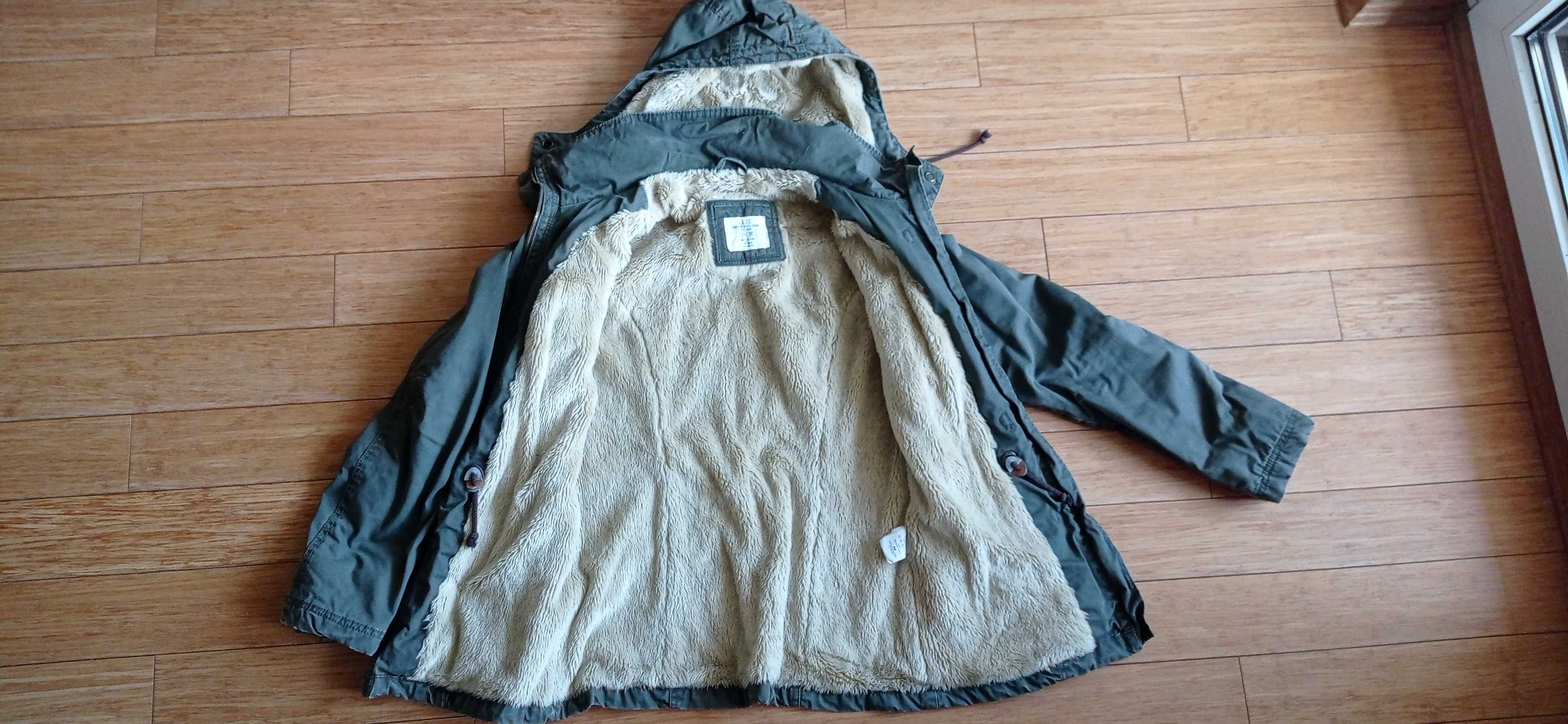 Ocieplana parka na futerku H&M 38