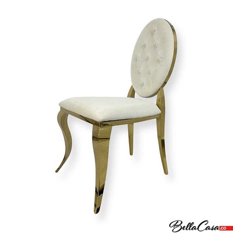 Krzesło glamour Ludwik II Pikowane Tapicerowane Salon Stół Ława