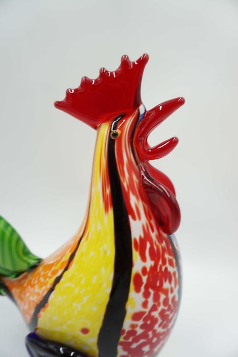 FIGURKA szklana styl murano-kolorowy kogut