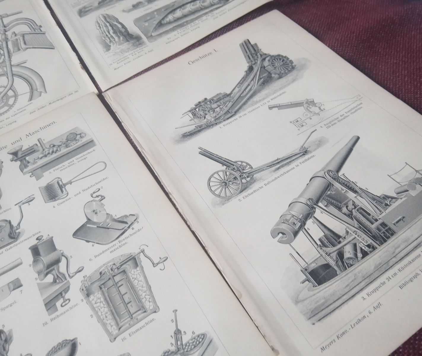 Oryginalne grafiki z XIX w. Sztuka, Maszyny, Architektura