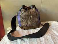 Mięta Mini Bucket Bag puchate kropki