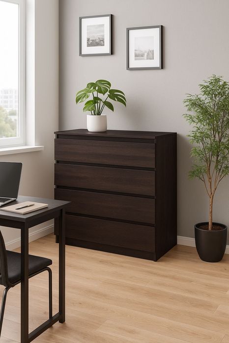 Комод високий, широкий в спальню, гардероб на 4 ящика 80х40х100см