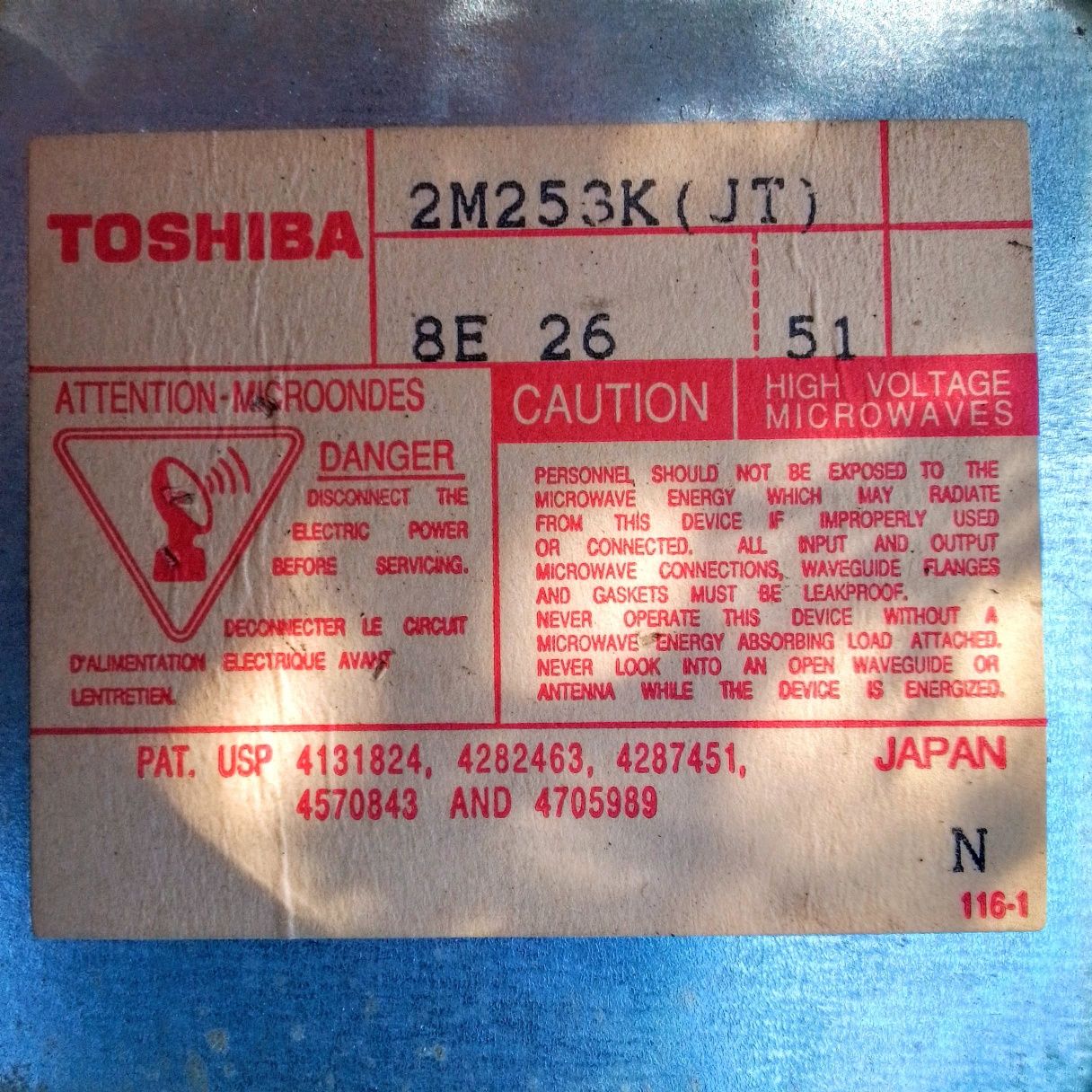 Magnetron TOSHIBA 2M253K  (JT)