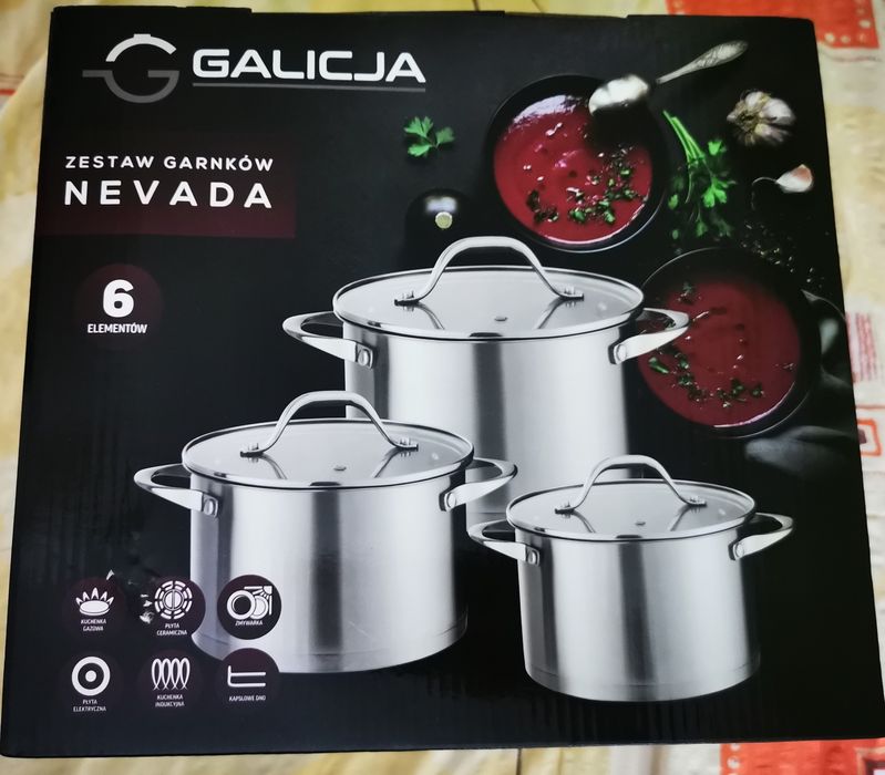 Zestaw garnków Nevada 6 elementów NOWY