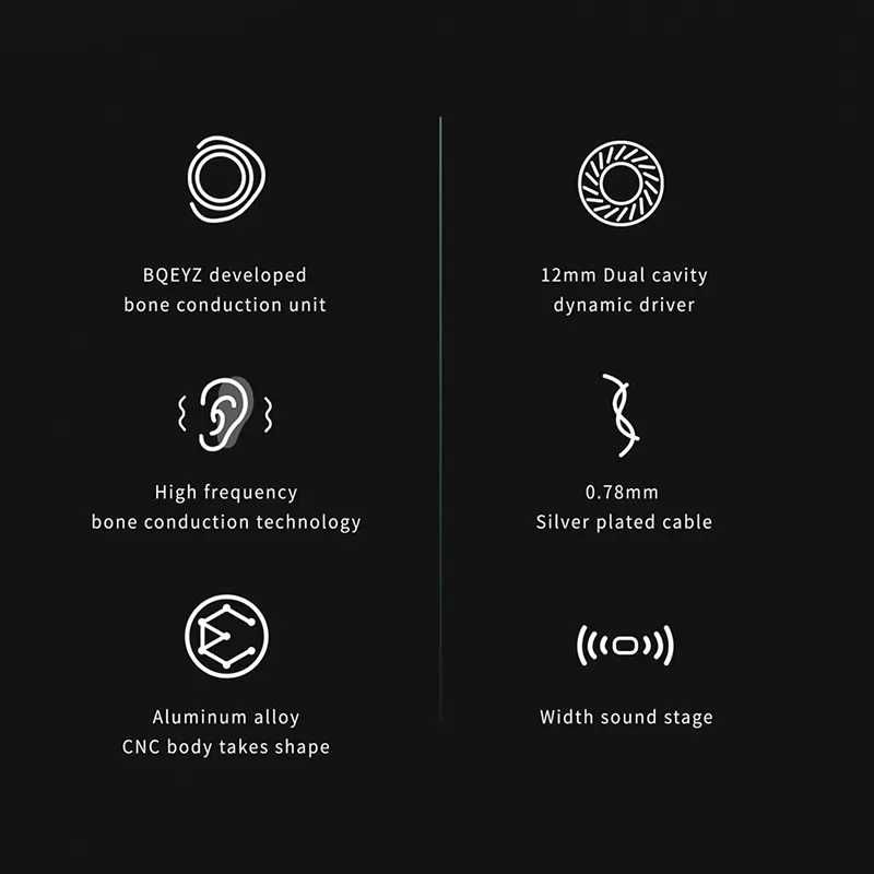 ⇒ BQEYZ Winter (black) - гибридные IEM по схеме 1DD+1PZT, 5-40000 Гц