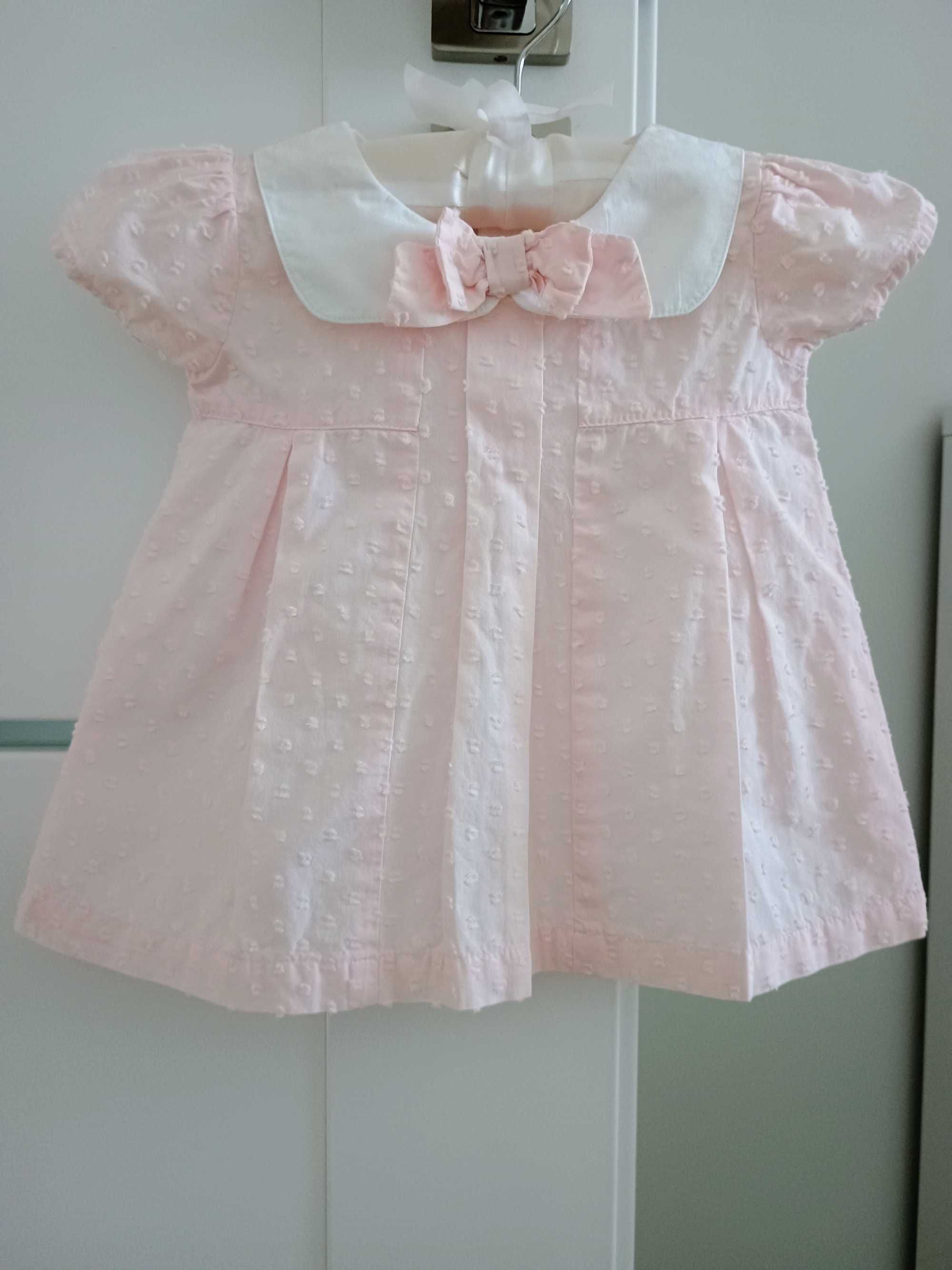Sukienka niemowlęca+czepek+majteczki komplet r. 62