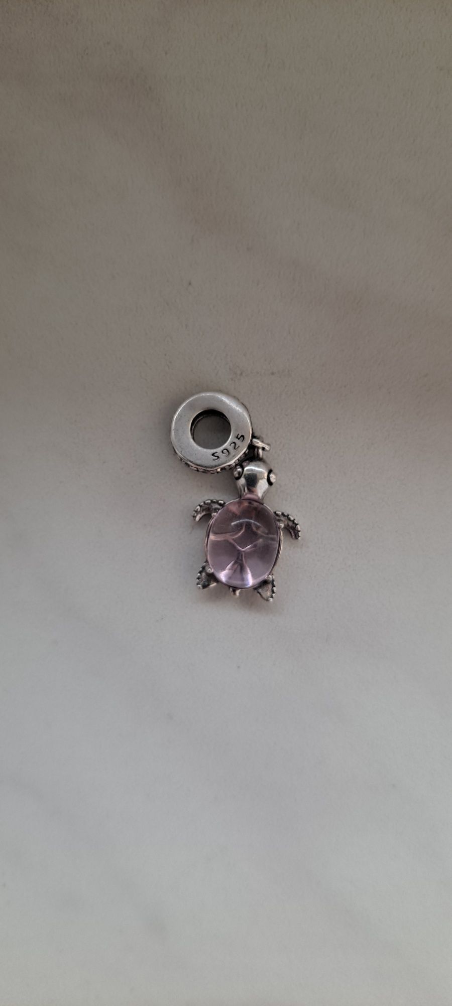 Charms Różowy Żółw Srebro S925