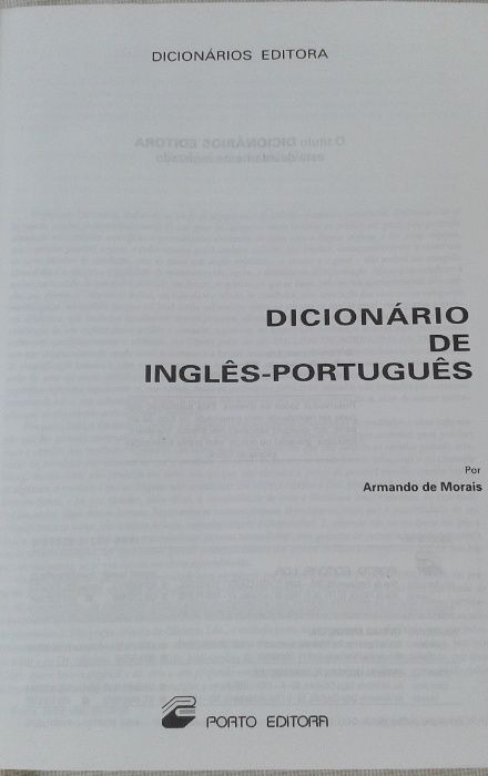 2 Dicionários Avançado Inglês- Português- Inglês Porto Editora