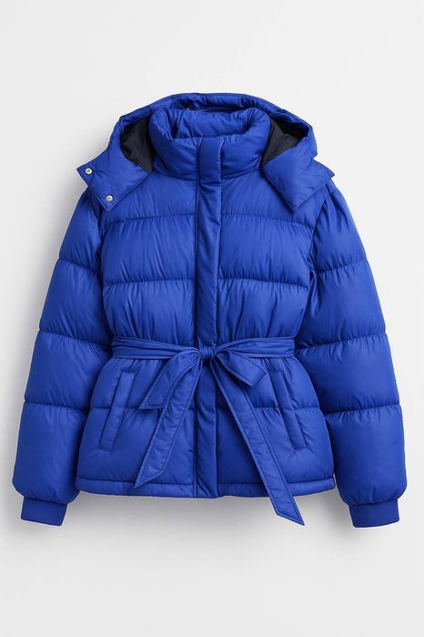 Сина дута пухова куртка пуфер | Пуховик трансформер куртка/безрукавка