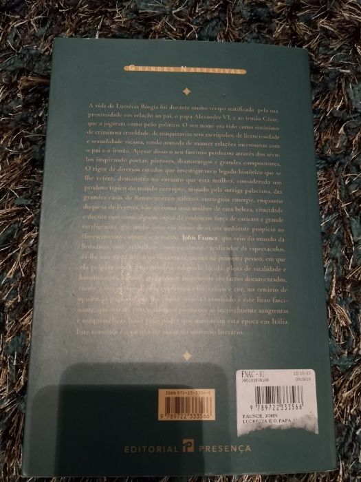 "Lucrécia e o Papa Alexandre VI", de John Faunce