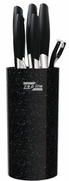 Професійний набір ножів Zepline з підставкою 7 предметів Чорний