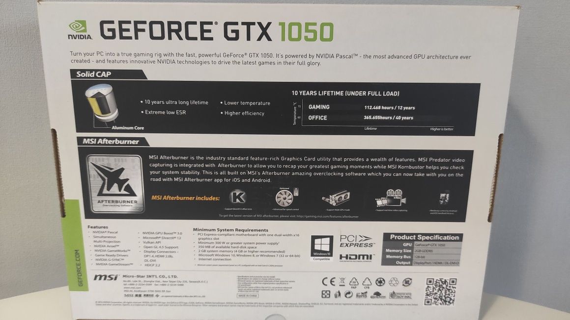 Видеокарта MSI GeForce 1050 2G OC