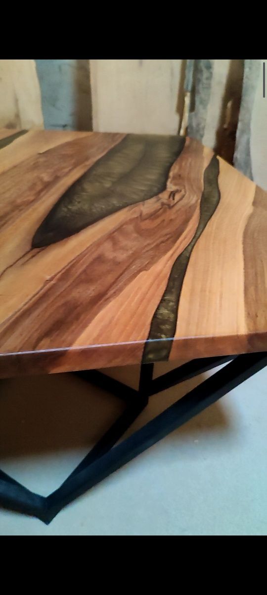 Stół ława stolik drzewo żywica retro loft