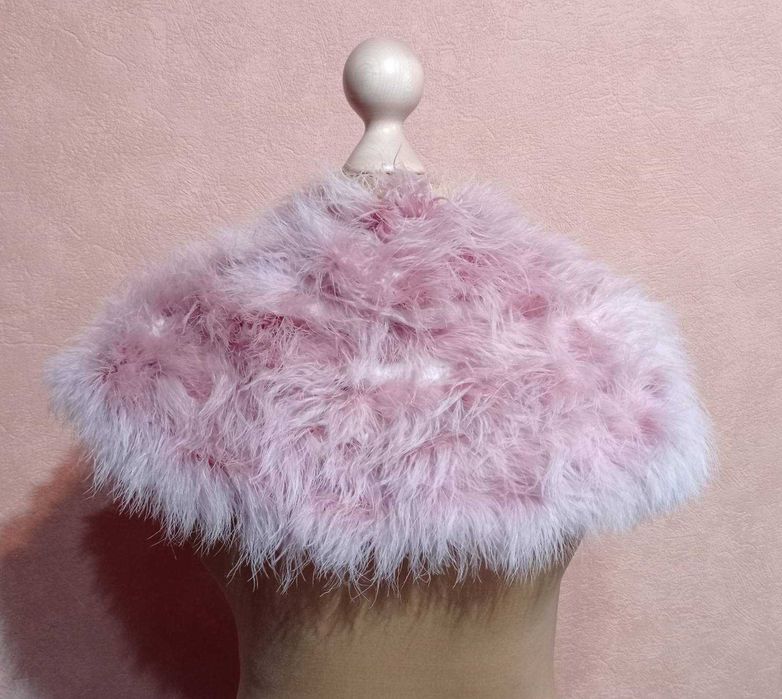 Нежная розовая накидка из лебяжьего пуха,  Promod (Франция).