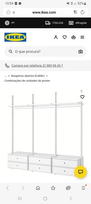 Guarda fatos aberto ikea ELVARLI
