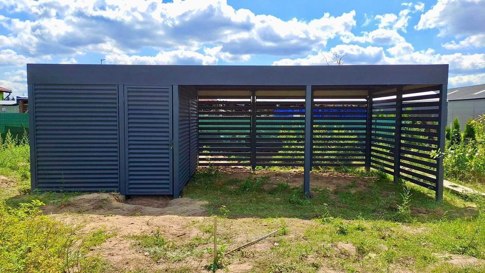Wiata garażowa 6x6 m, carport - wiata samochodowa dwustanowiskowa