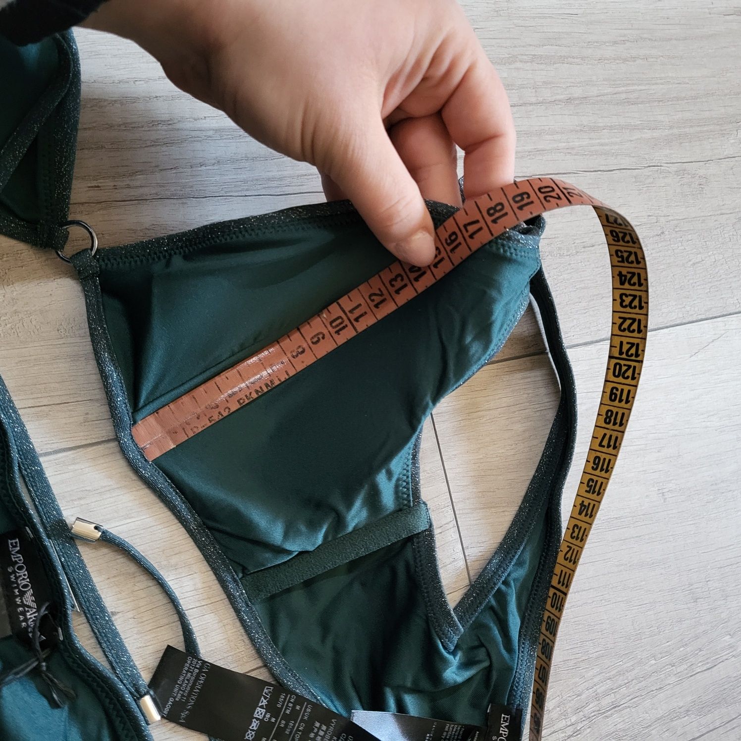 Kostium kąpielowy dwuczęściowy Emporio Armani 38M butelkowa zieleń