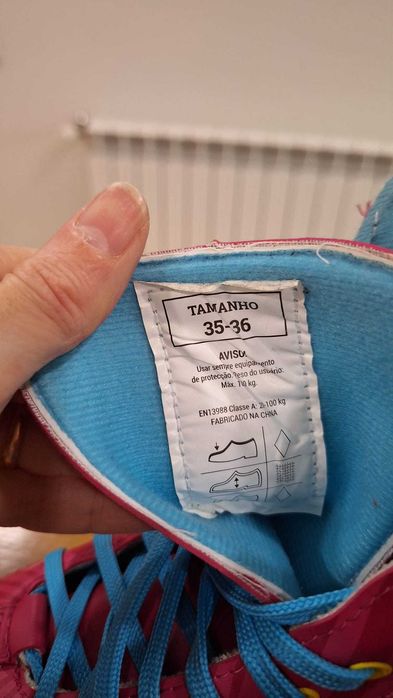 Conjunto Patins Menina Rosa