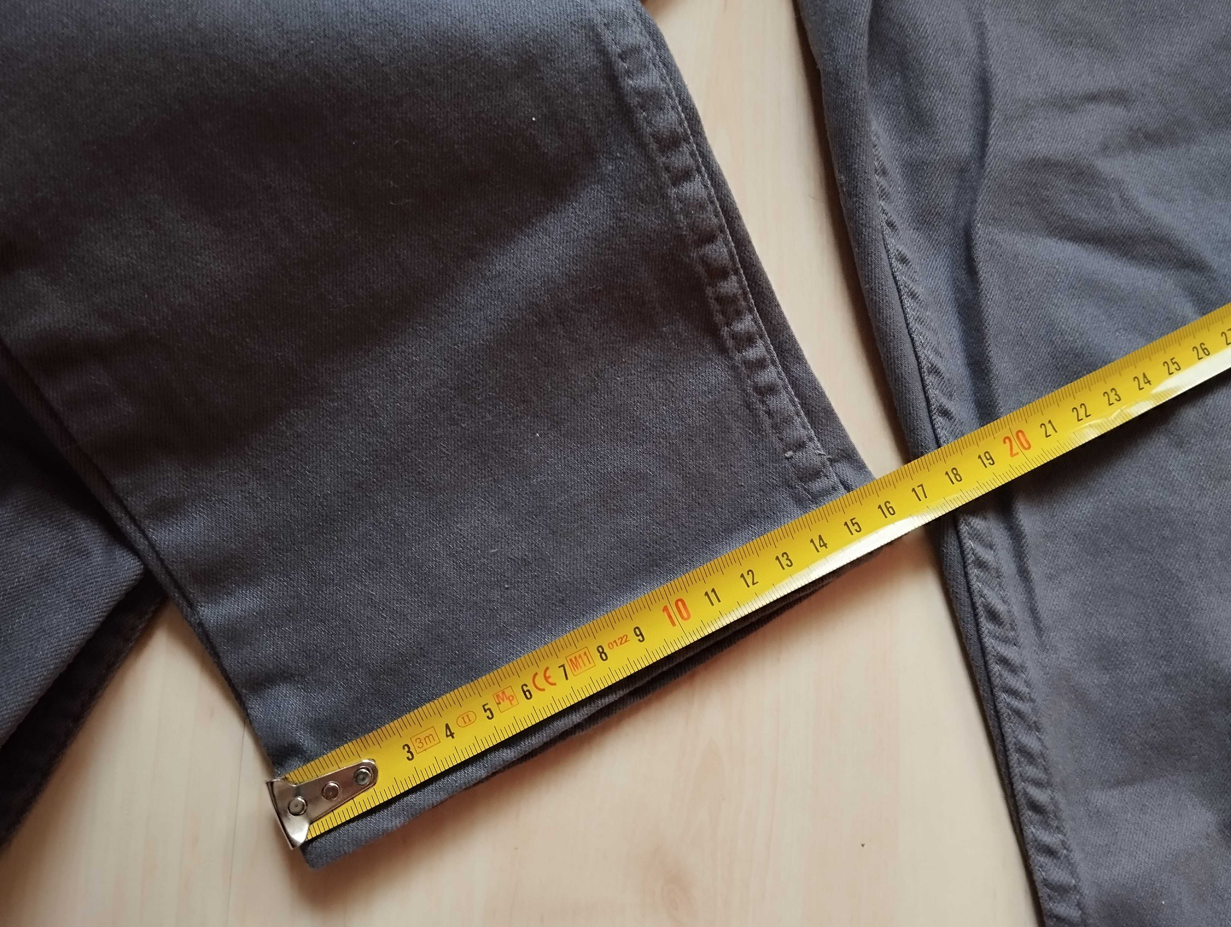 skinny jeans szare rurki 34/34 slim normal waist elastyczne dopasowane