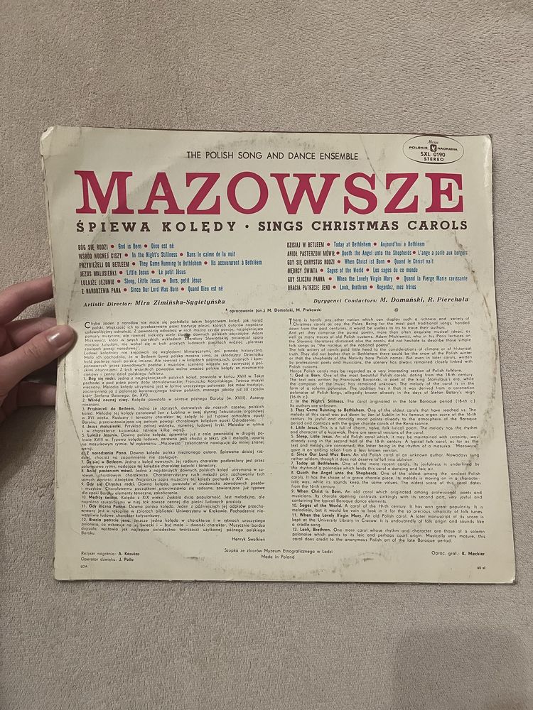 Mazowsze kolędy płyta winylowa