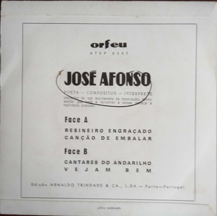 José Afonso	- - - - -		Resineiro Engraçado	- - - - -	EP