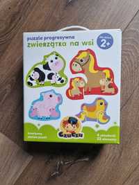 Puzzle progresywne zwierzątka na wsi, 2+