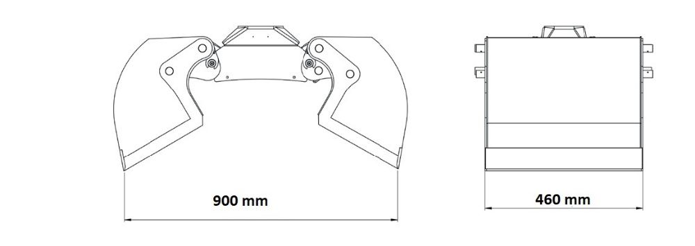 Łyżka do materiałów sypkich 130 L / łupina / chwytak + rotator 4.5 T