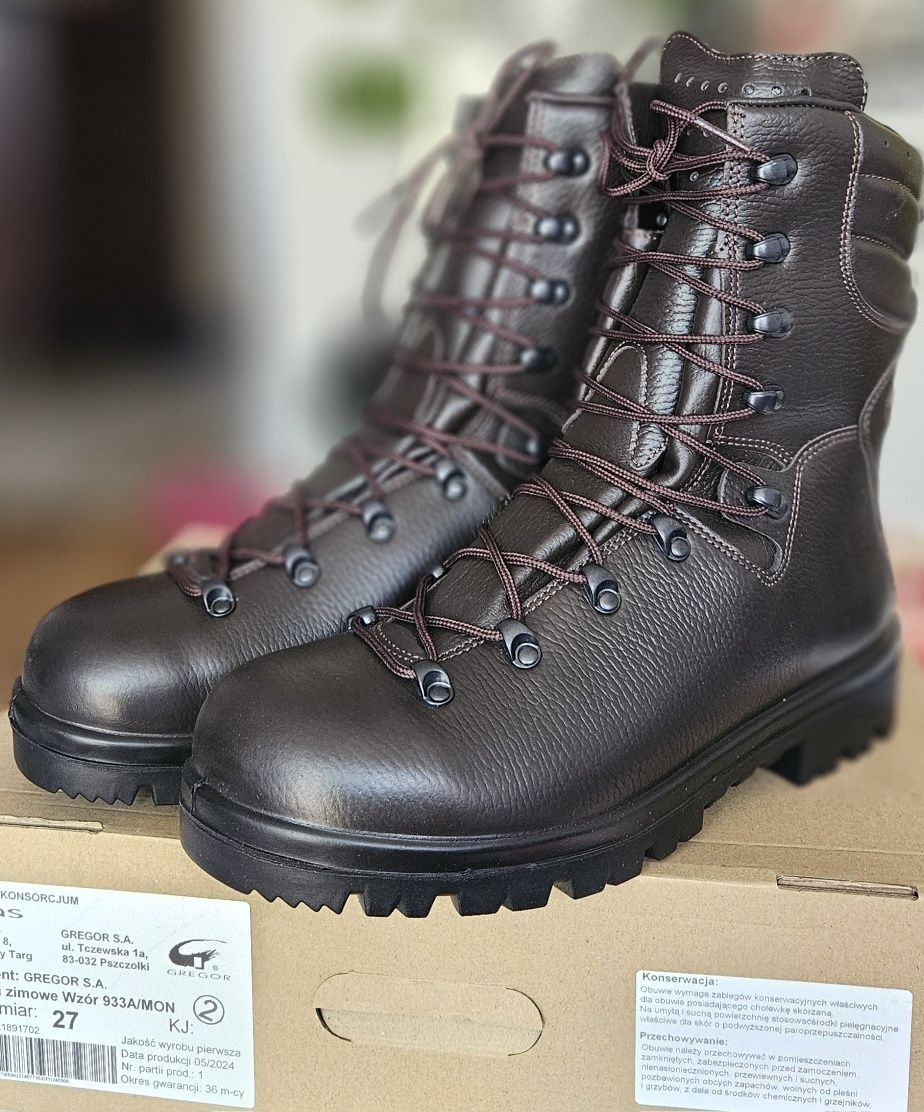 Buty wojskowe zimowe 27 41.5r 933a/mon Wojas/Gregor