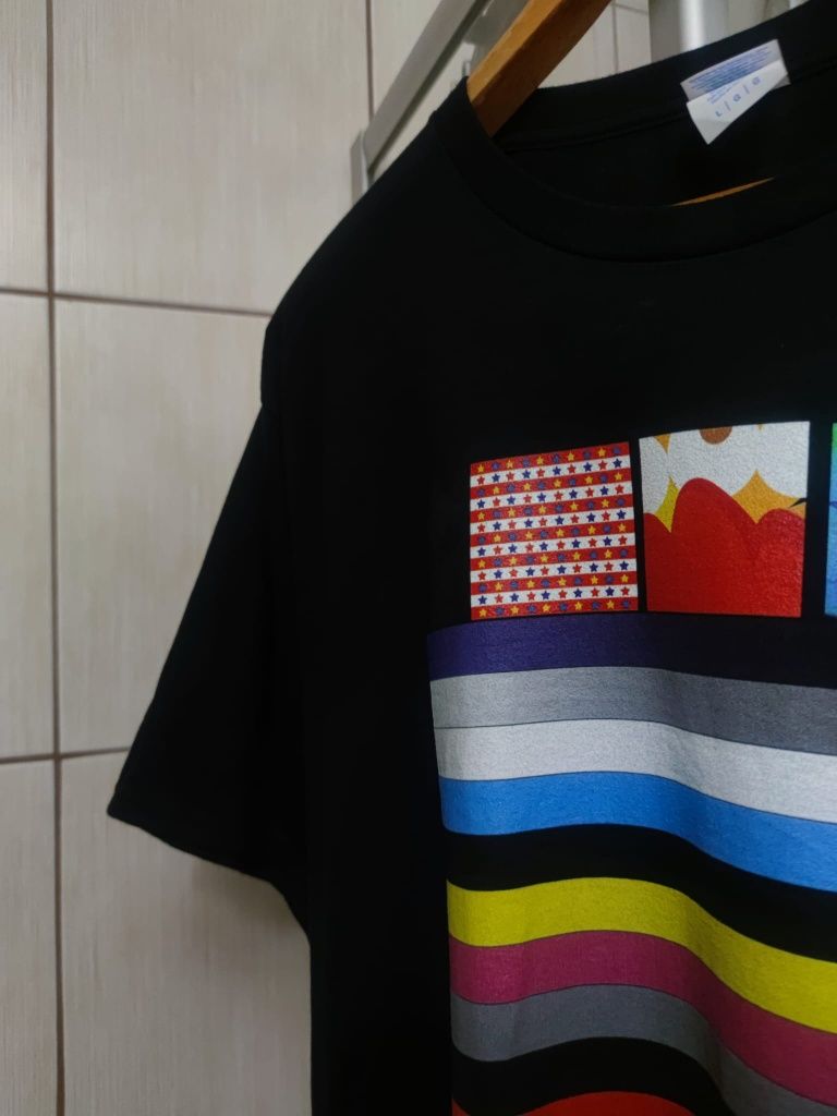 bluzka t-shirt koszulka męska L czarna ciemna classic sport retro drip