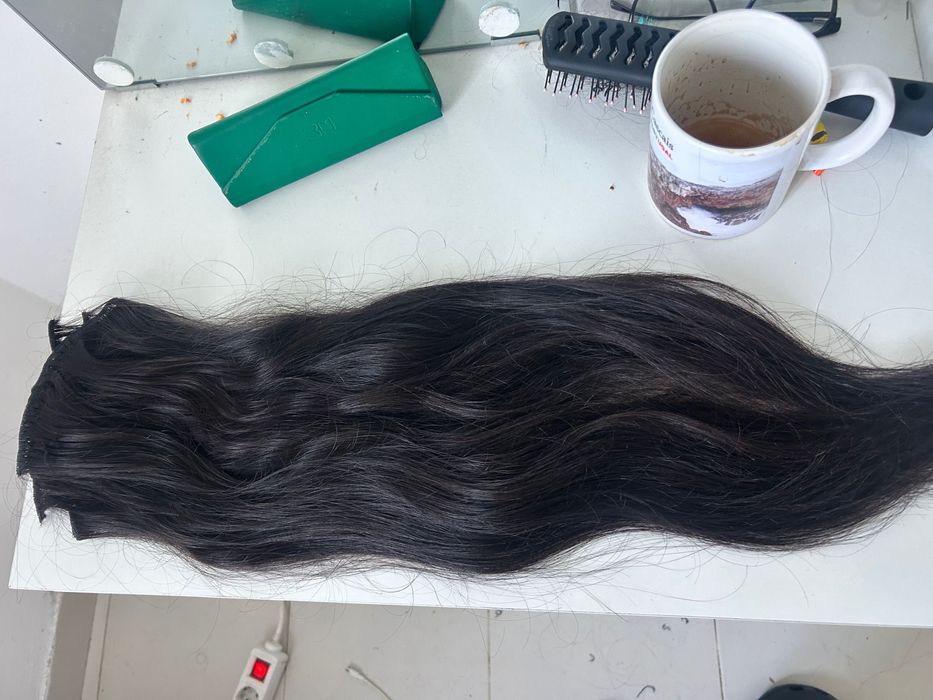Cabelo humano para preenchimento 65 cm liso ondulado
