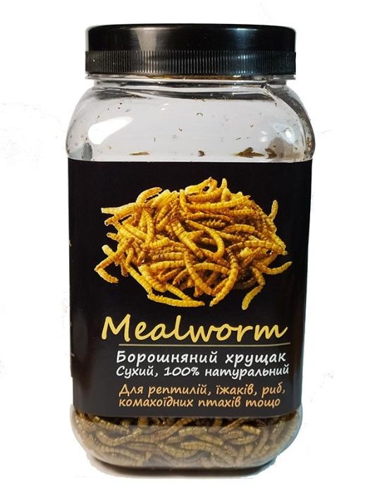 Мучной червь сухой "Mealworm" тм Буся 600мл/100г.