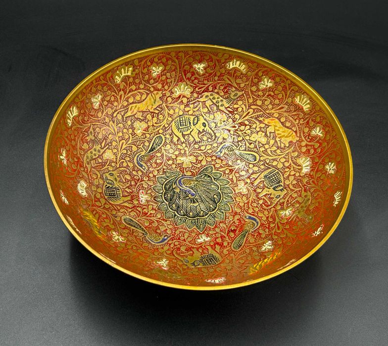 Misa mosiężna, zdobiona:”Paw”, Indie ..