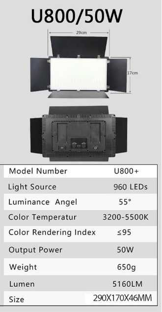 Iluminador 960LEDs bi color + tripé e baterias fotografia e vídeo