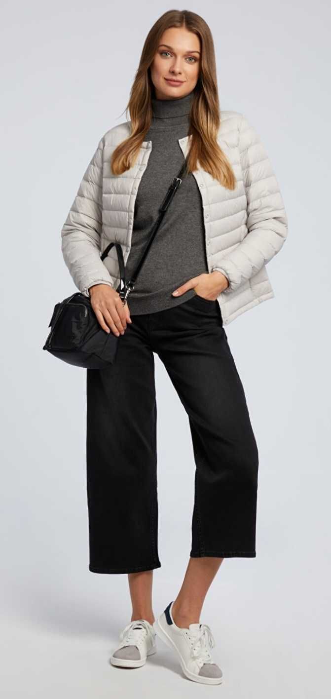 Sweter damski z golfem golf 100% extra fine merino merynos wool L / 40