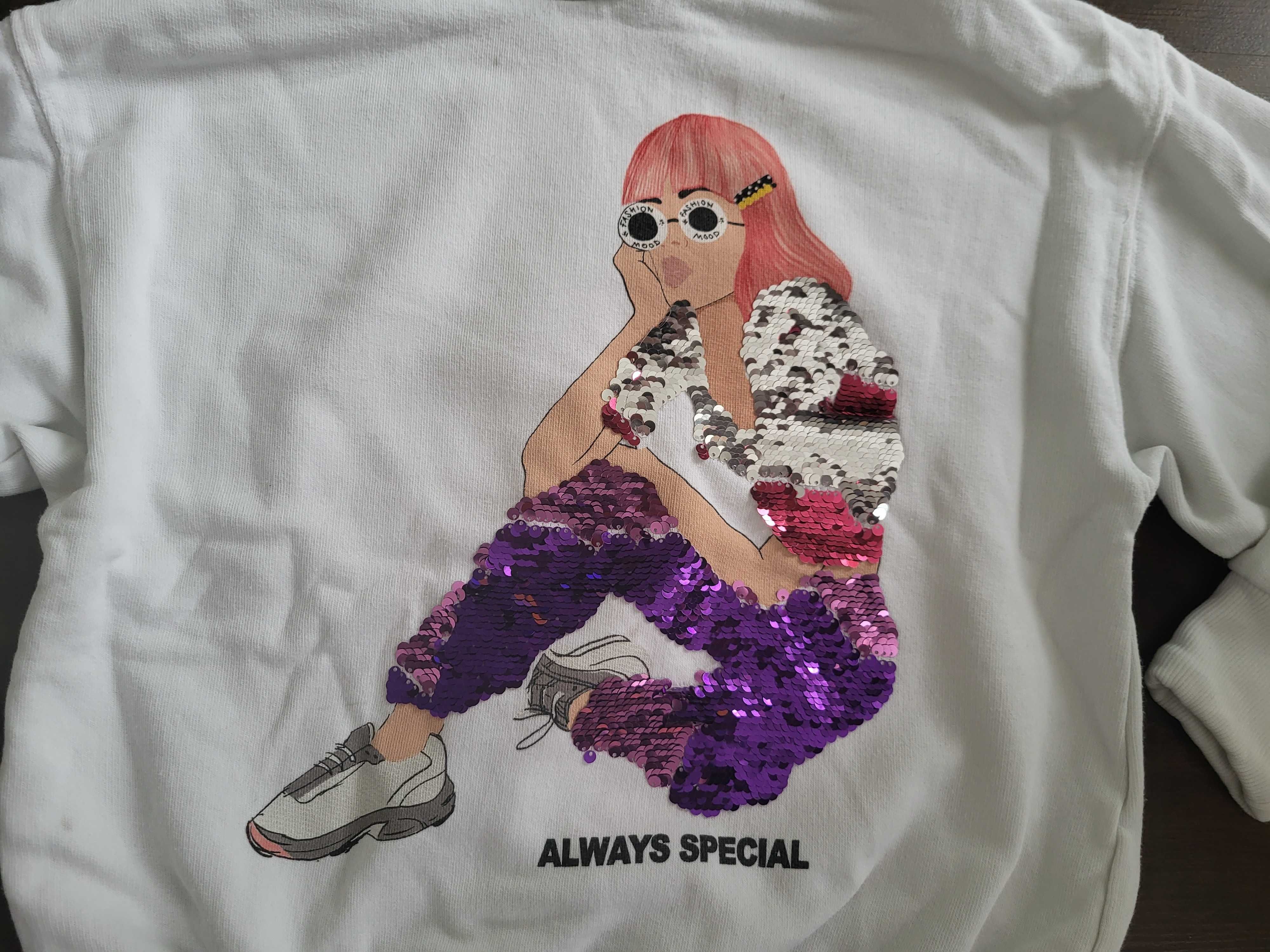 Prześliczna bluza zara r. 140 z cekinami stan super