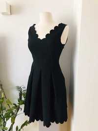 Sukienka damska XS 34 czarna rozkloszowana elegancka wieczorowa
