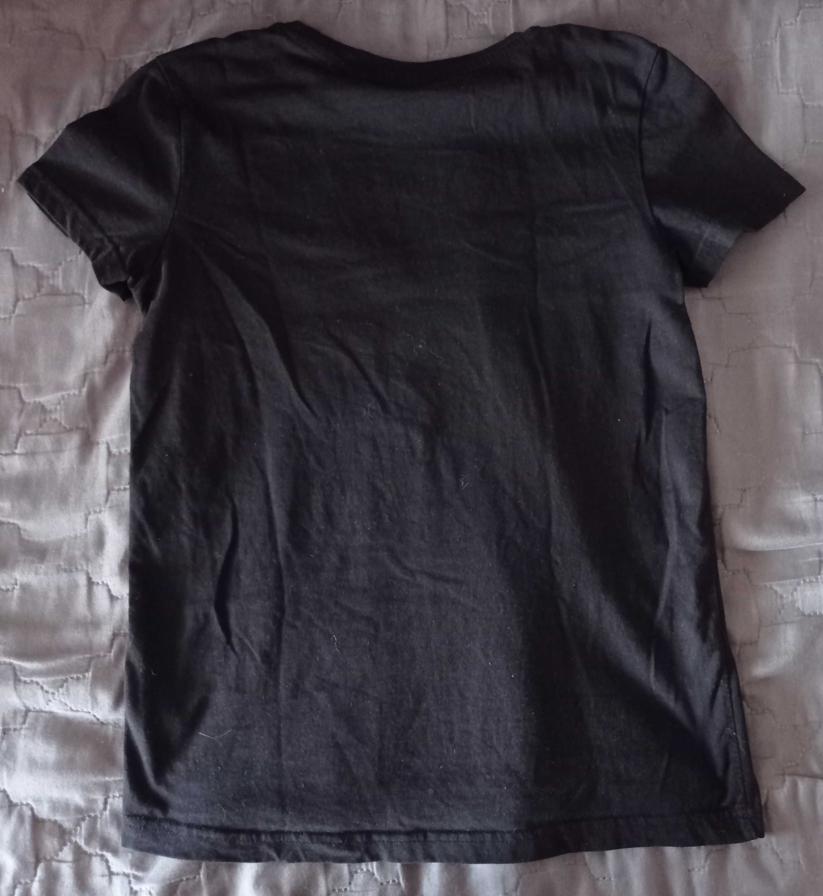 T shirt dziewczęcy czarny 146-152