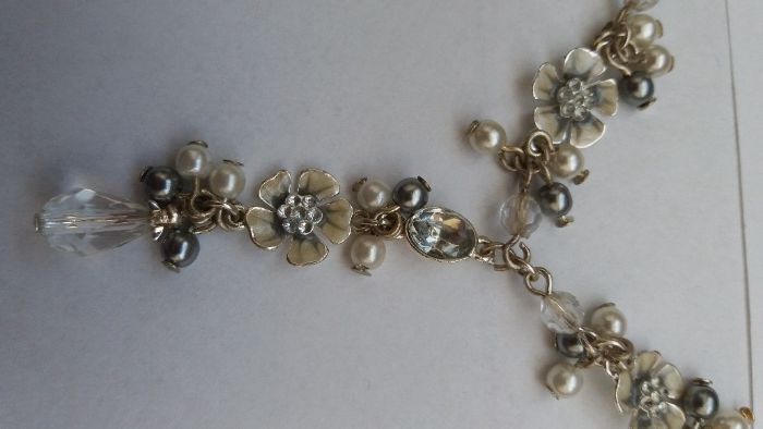 li ,L037 Vintage naszyjnik kolor srebro antyki starocie wyprzedaż