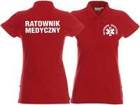 Koszulka Polo damska Ratownik Medyczny czerwona (xs)