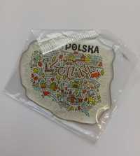 magnes na lodówkę - Polska mapa z połyskiem