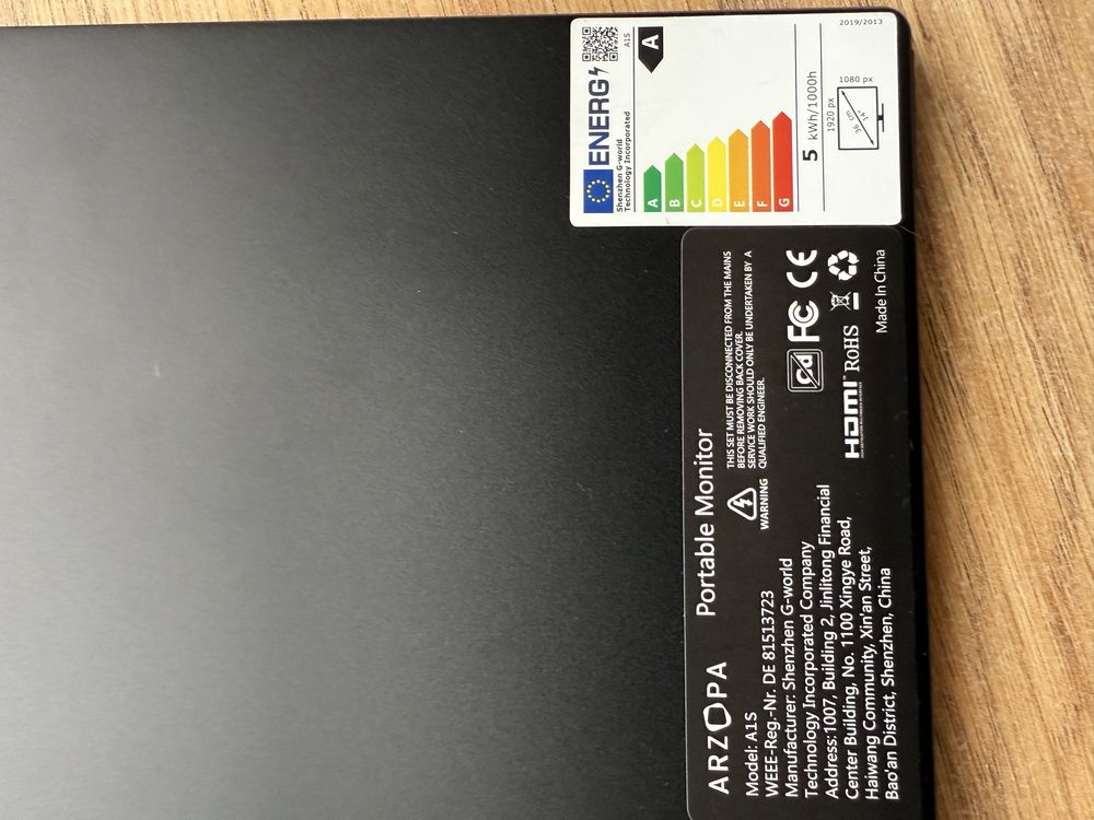 Monitor auxiliar 14” Arzopa