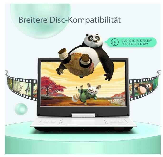 Bezprzewodowy odtwarzacz DVD Yoton 14.1", obrotowy ekran
