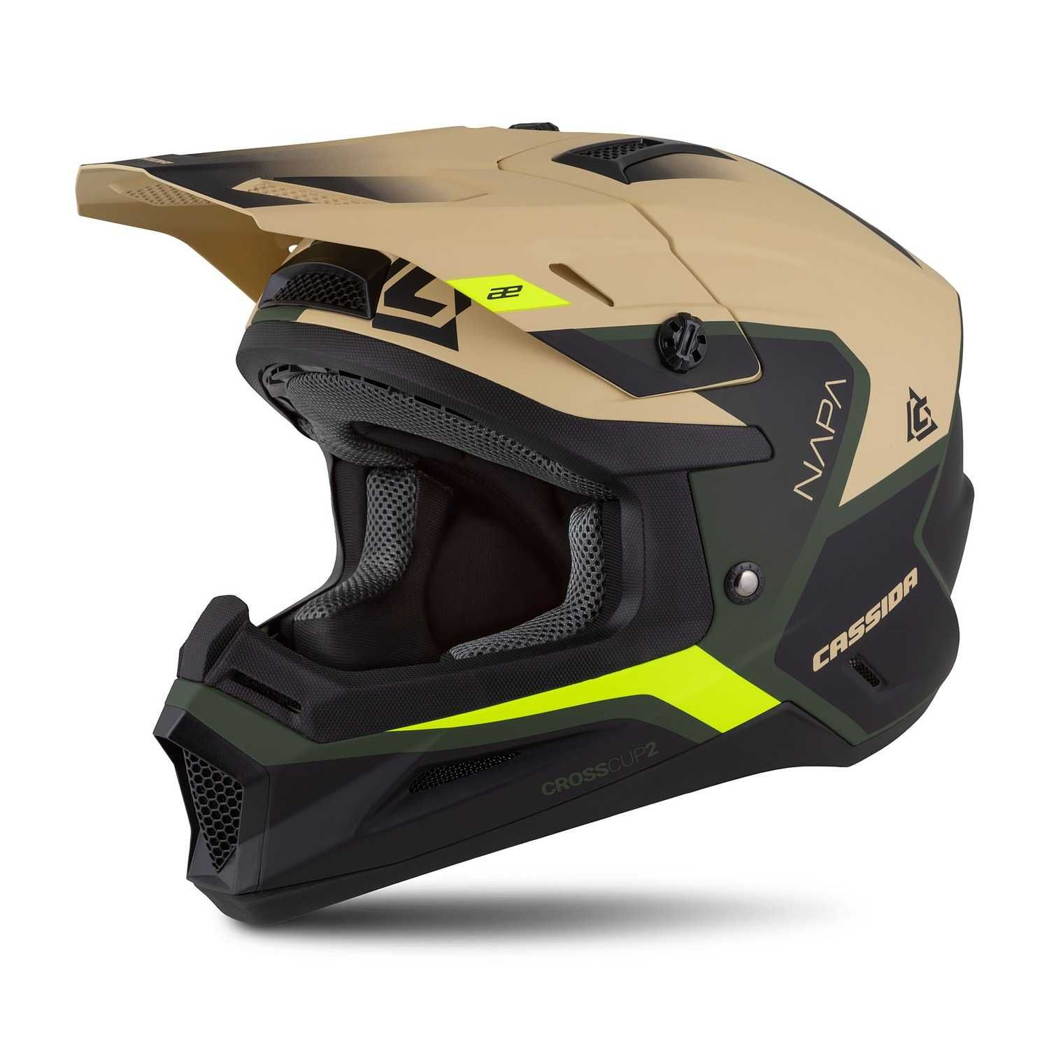 Kask Motocyklowy CASSIDA CROSS CUP2 Pod interkom XS-XXL +KOMINIARKA
