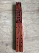 Podwójny flet bałkański piszczałka drewniany ozdobny handmade etno lud