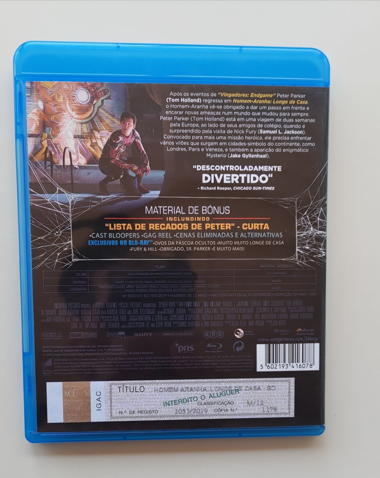 Blu-ray Homem - Aranha Longe de casa