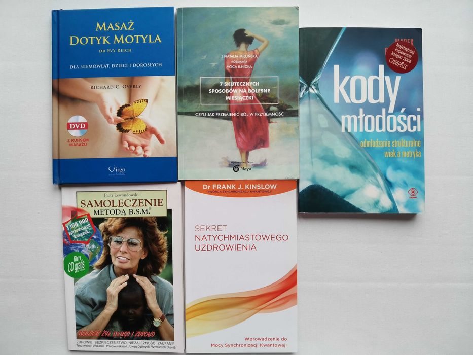Książki rozwojowe, uzdrawianie Kinslow, Reich, Masaż Dotyk Motyla