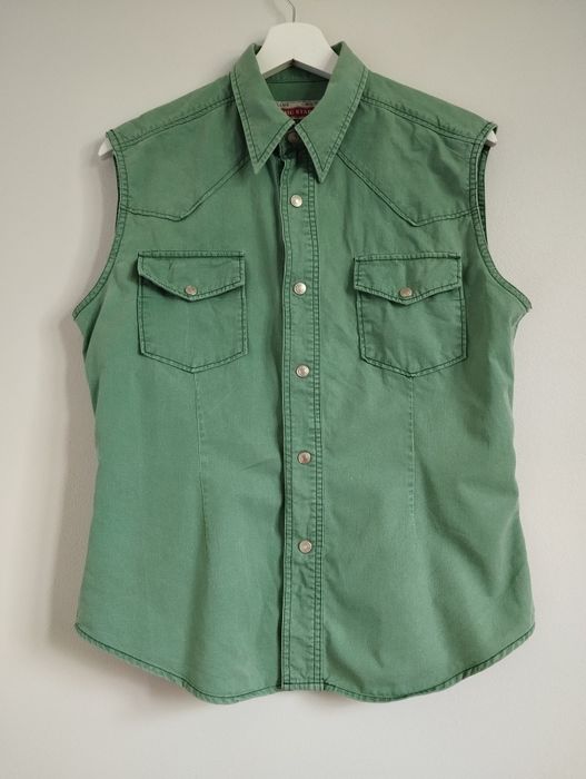 Vintage kamizelka jeansowa, zielona r. L Big Star